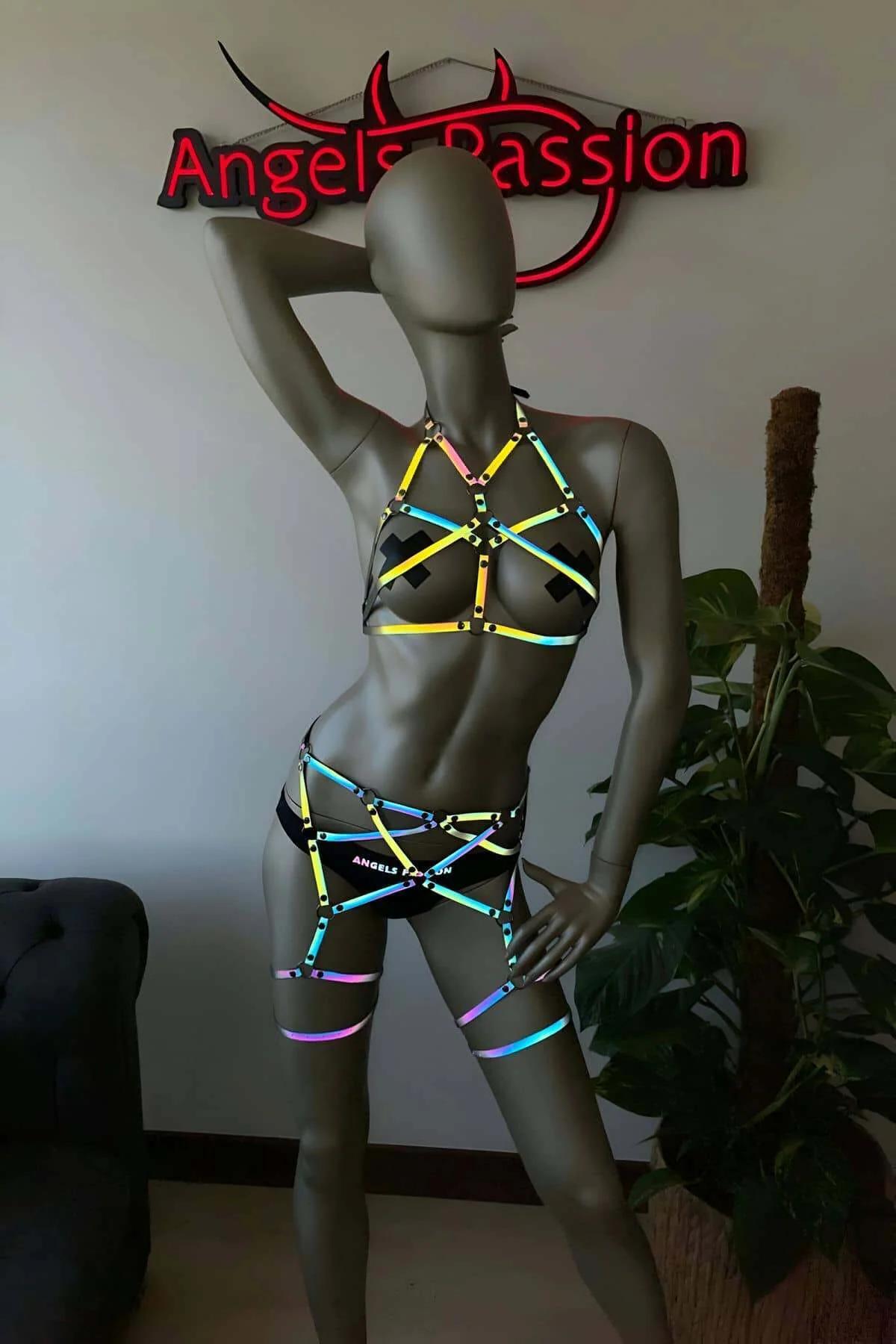 Reflective Body Harness Set - Adjustable Luminescent Outfit