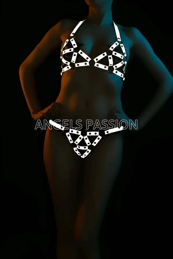 Reflective Harness Lingerie Set - Adjustable, Dazzling Style