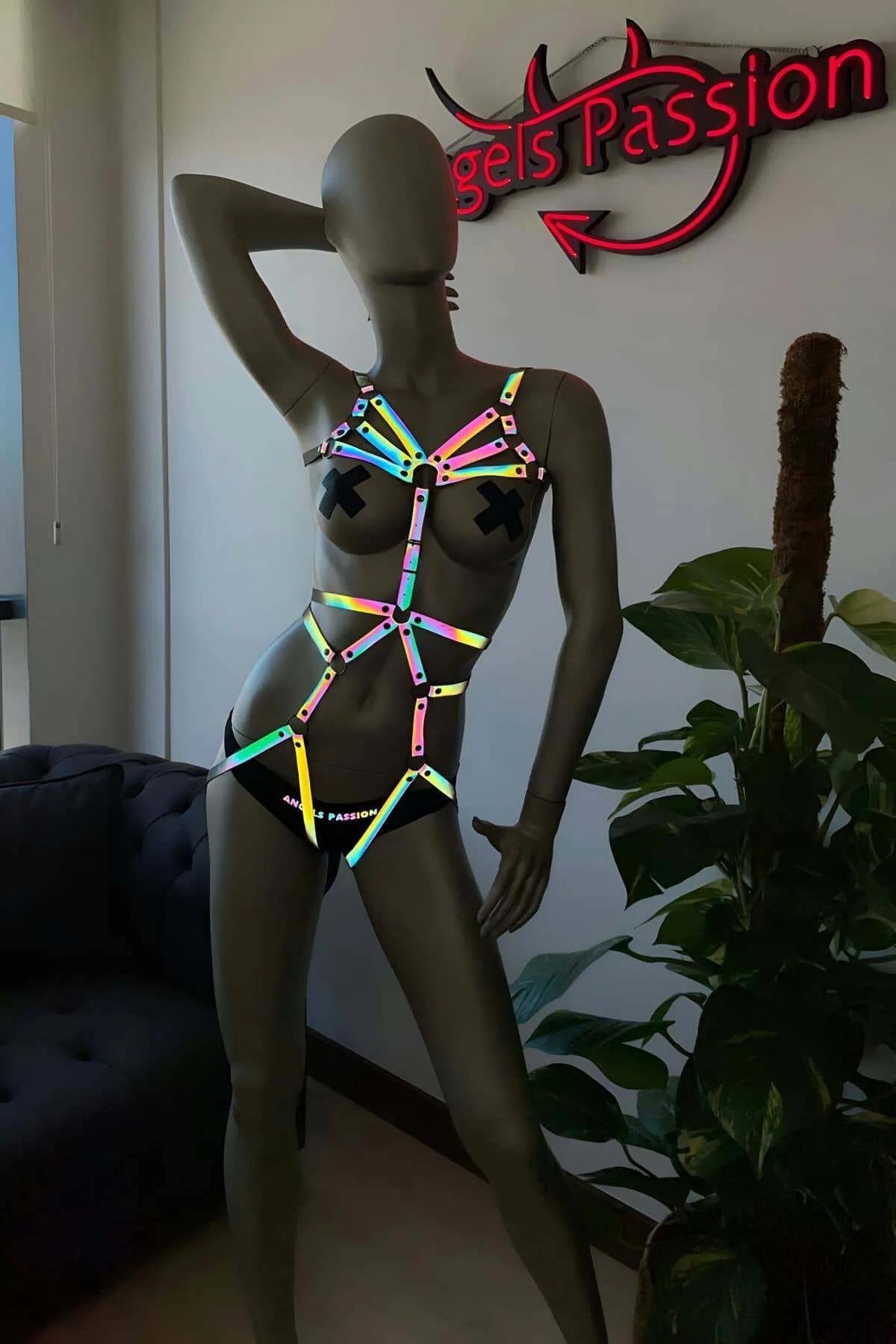 Reflective Body Harness | Adjustable Luminescent Rave & Festival