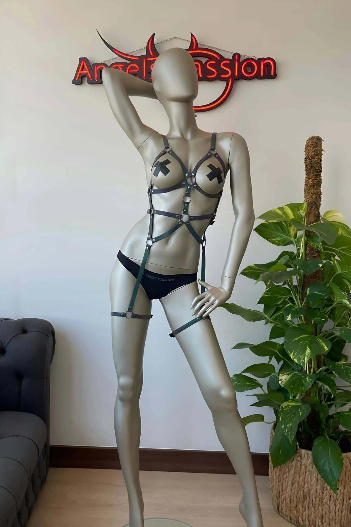 Reflective Body Harness | Adjustable Iridescent Festival Gear