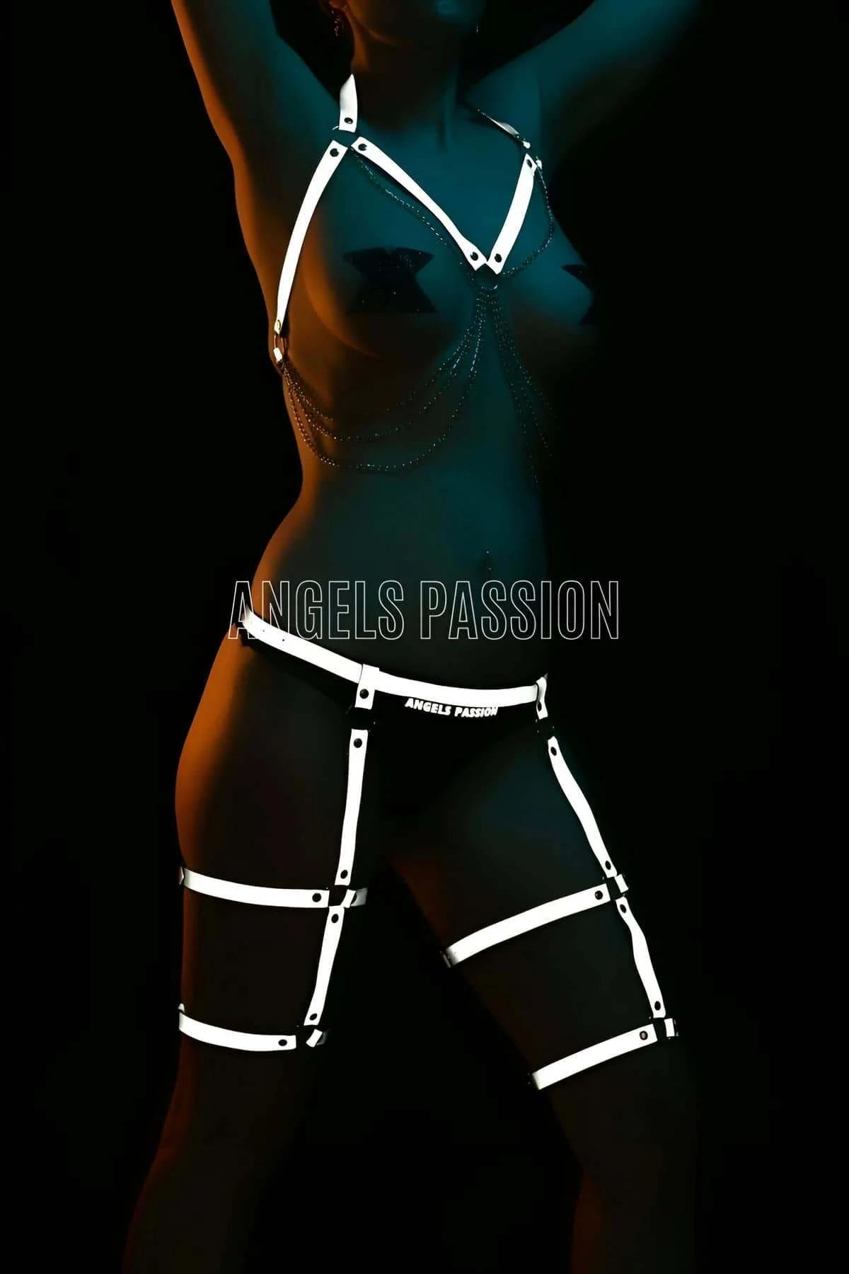 Reflective Garter Harness Set Adjustable Body Wear