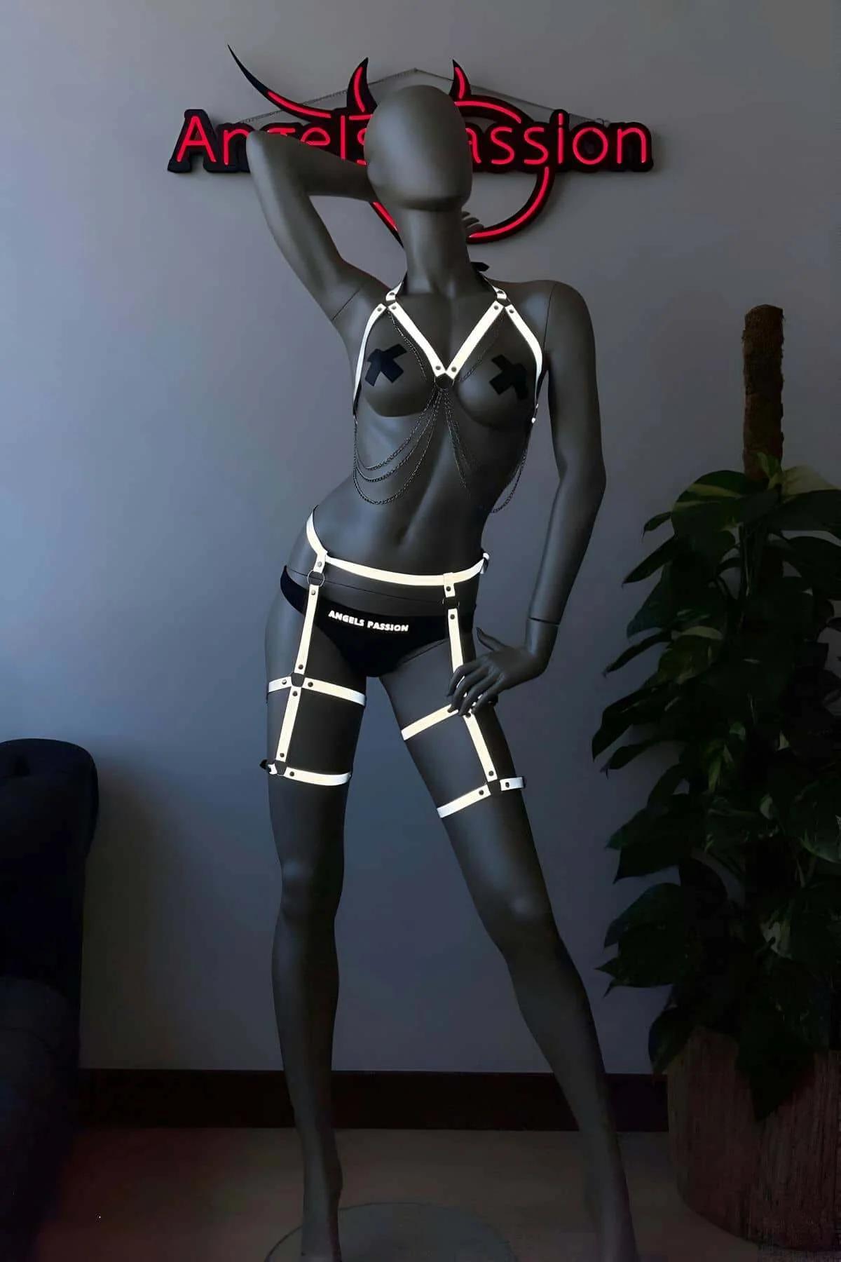 Reflective Garter Harness Set Adjustable Body Wear
