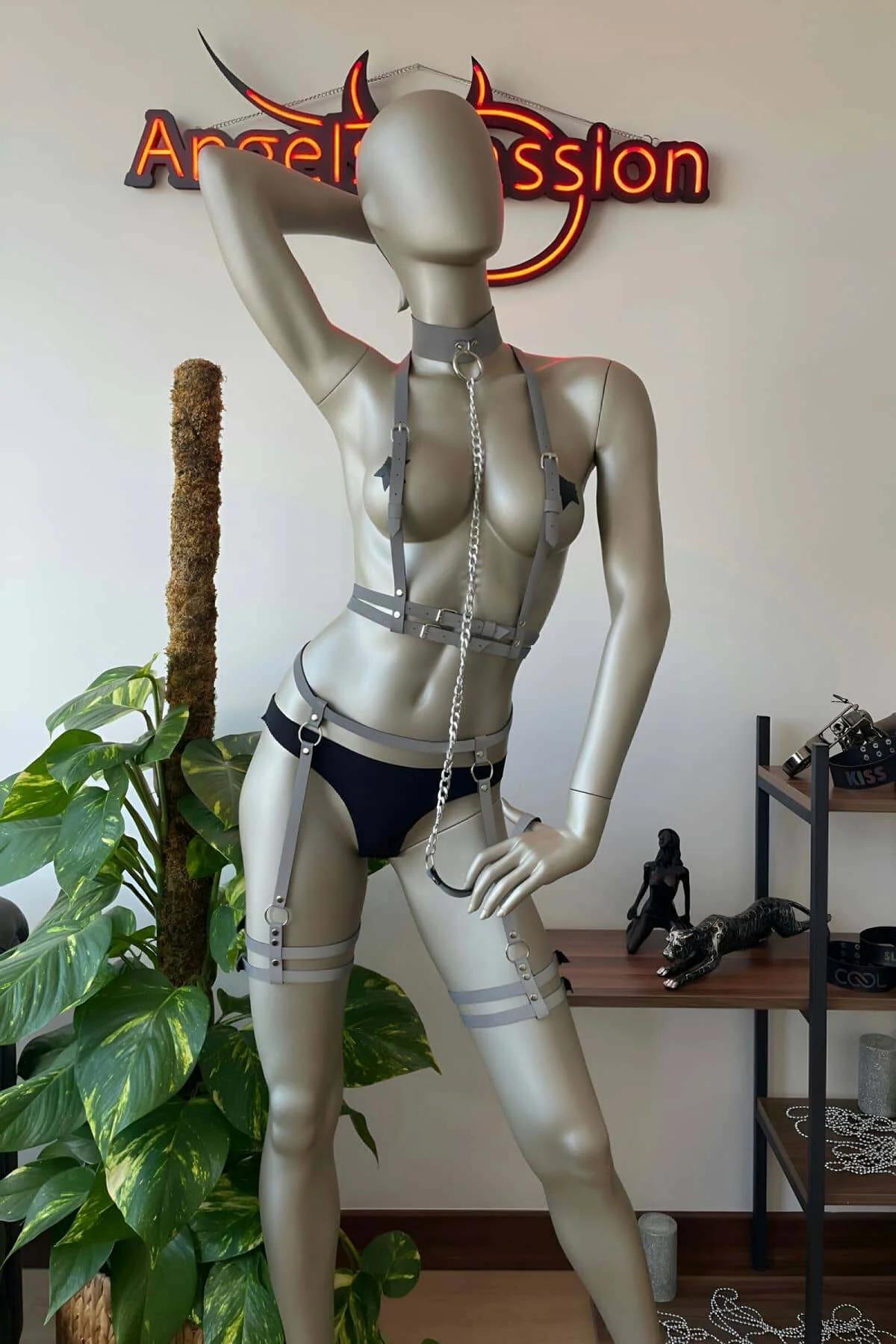 Reflective Body Harness and Garter Set - Adjustable Style