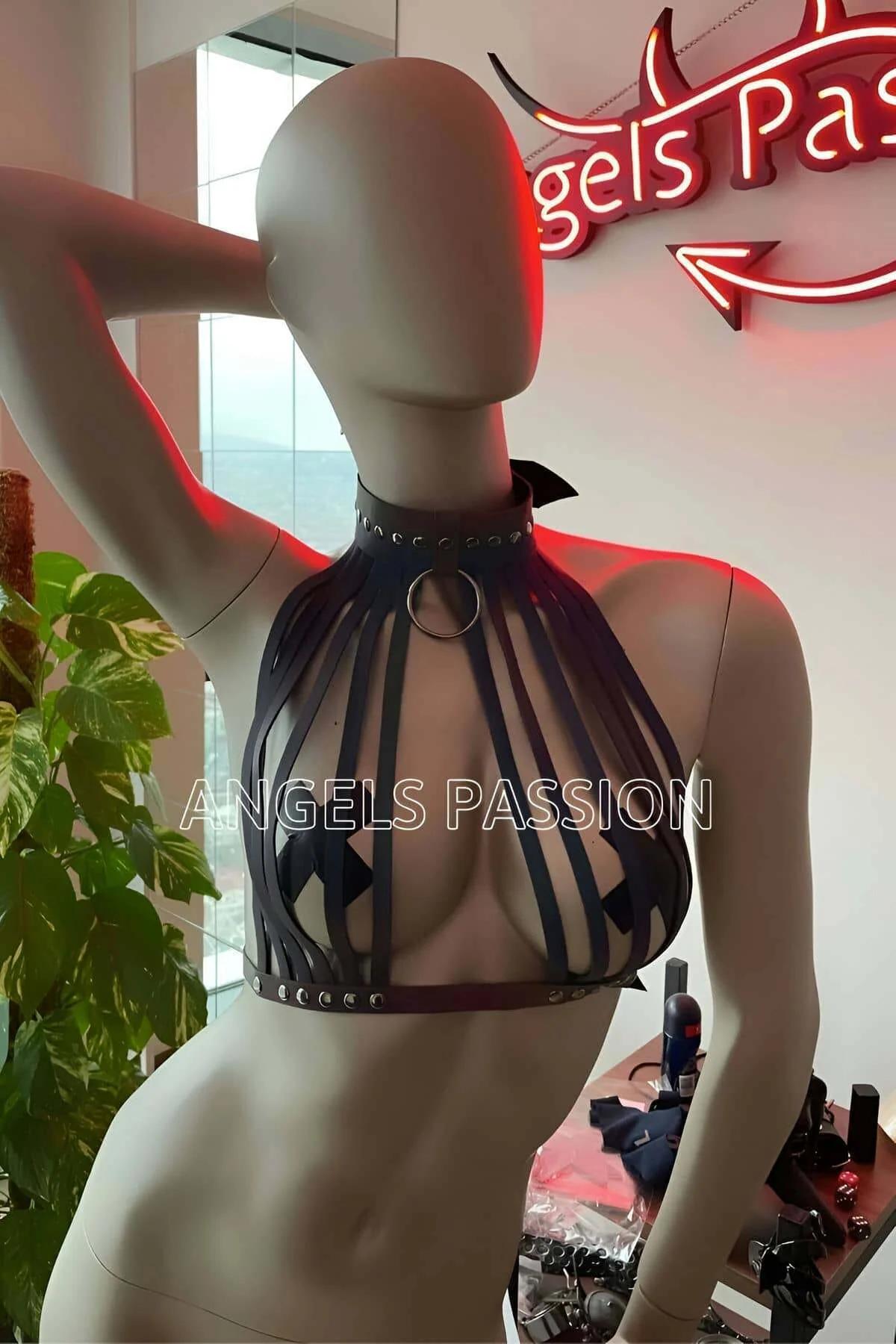 Reflective Rainbow Body Harness Top - Adjustable Clubwear