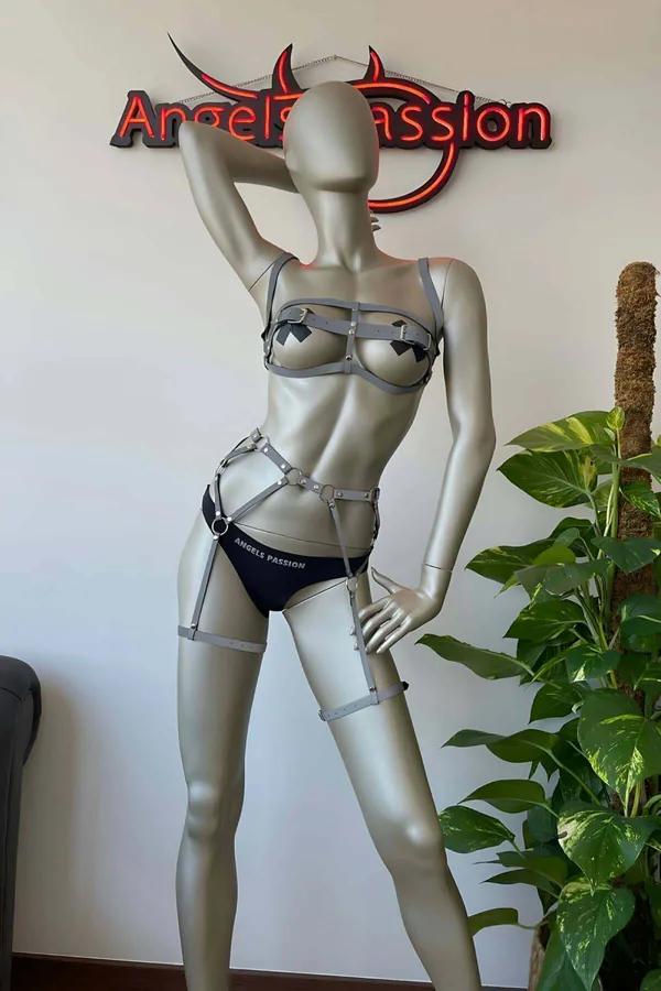 Reflective Full Body Harness with Garter Straps