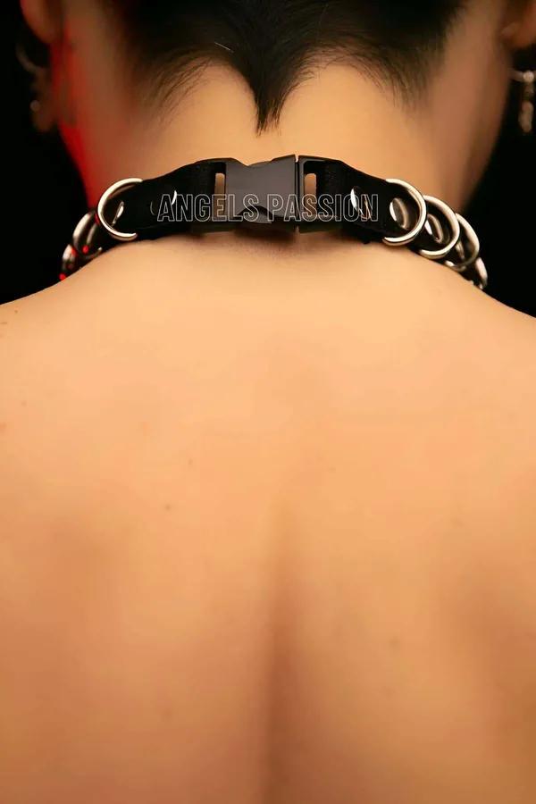O-Ring Choker Necklace with Chain Detail
