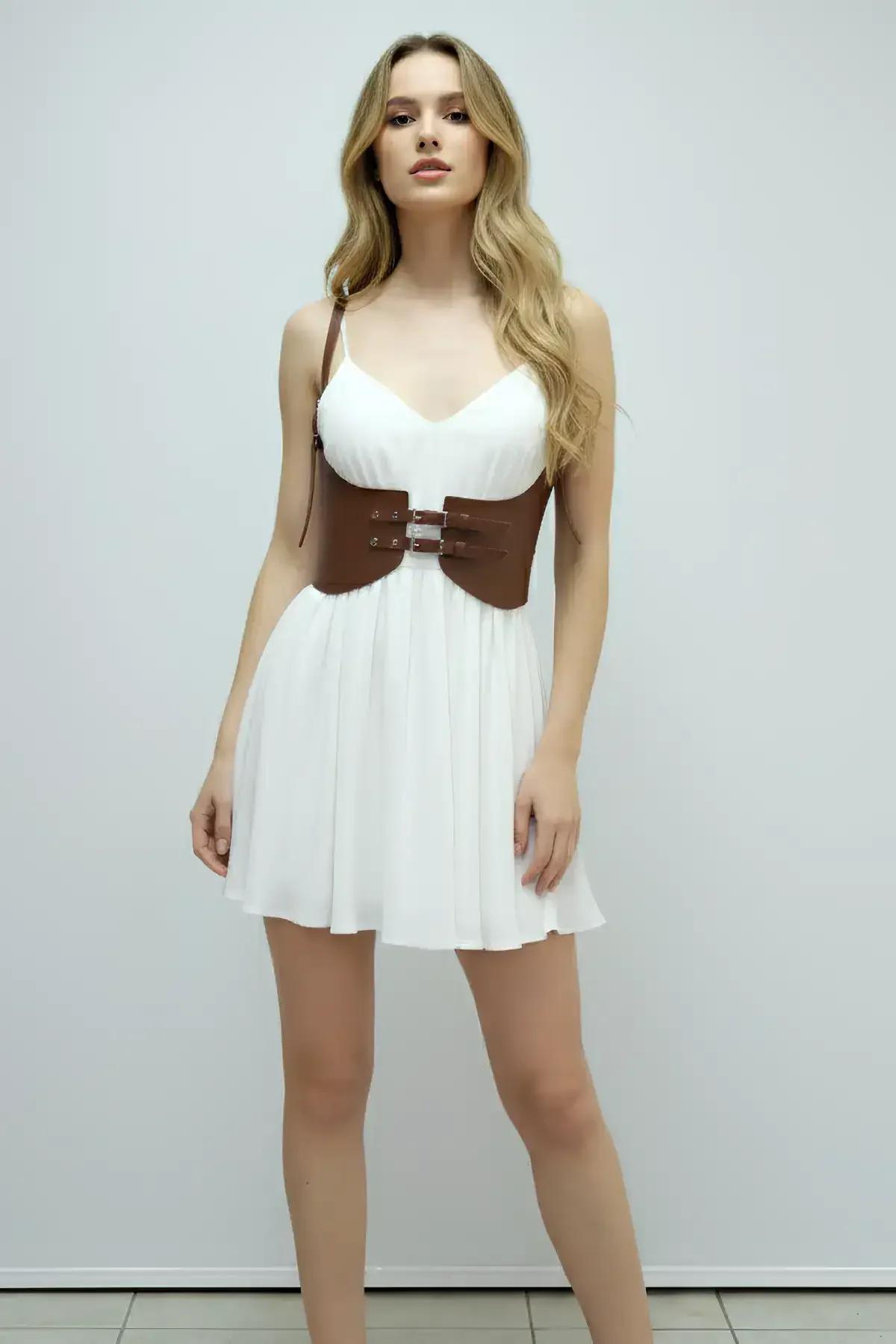 Leather Corset Belt for Women - Adjustable Waist Cincher