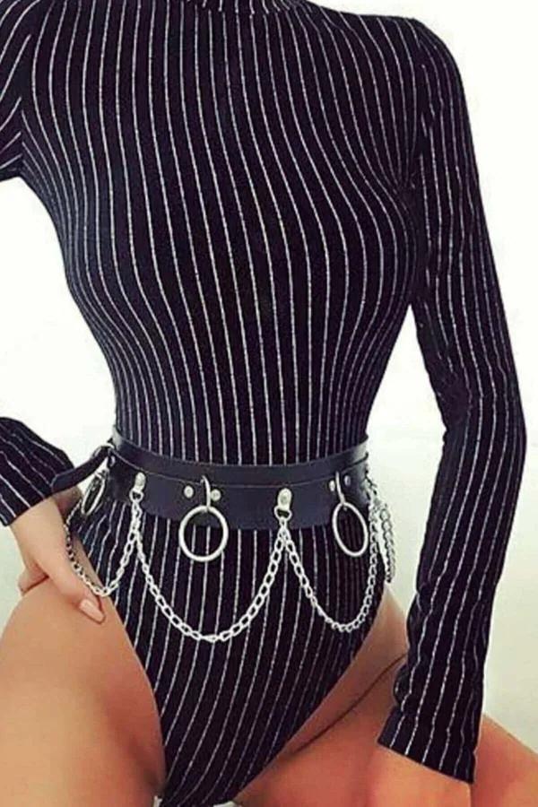 Women's Chain Waist Harness Belt with O-Rings