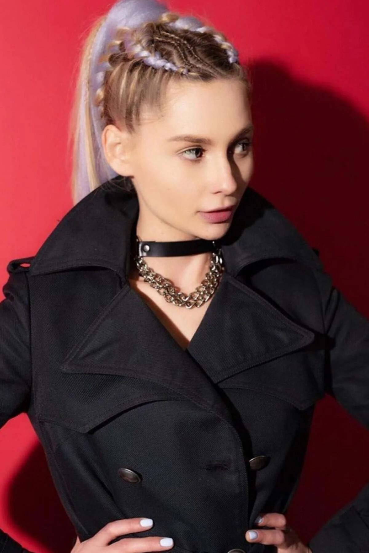 Leather Chain Choker Necklace - Adjustable Edgy Style