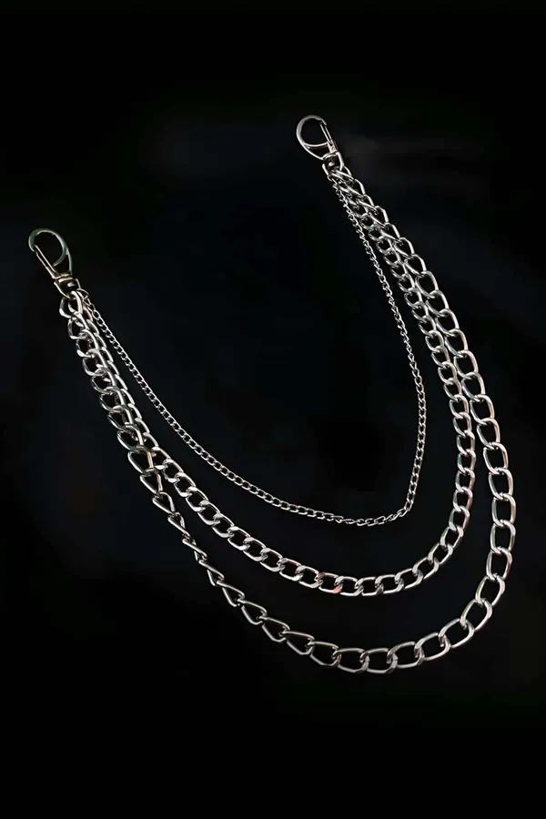 Layered Chain Choker Necklace Set - Bold Multi-Strand Silver
