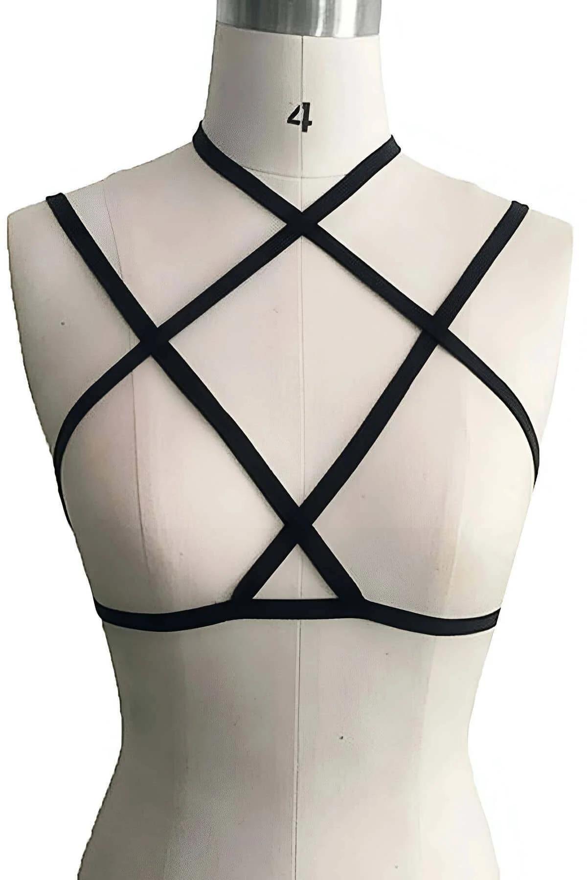Body Harness Adjustable Strappy Chest Cage for Women
