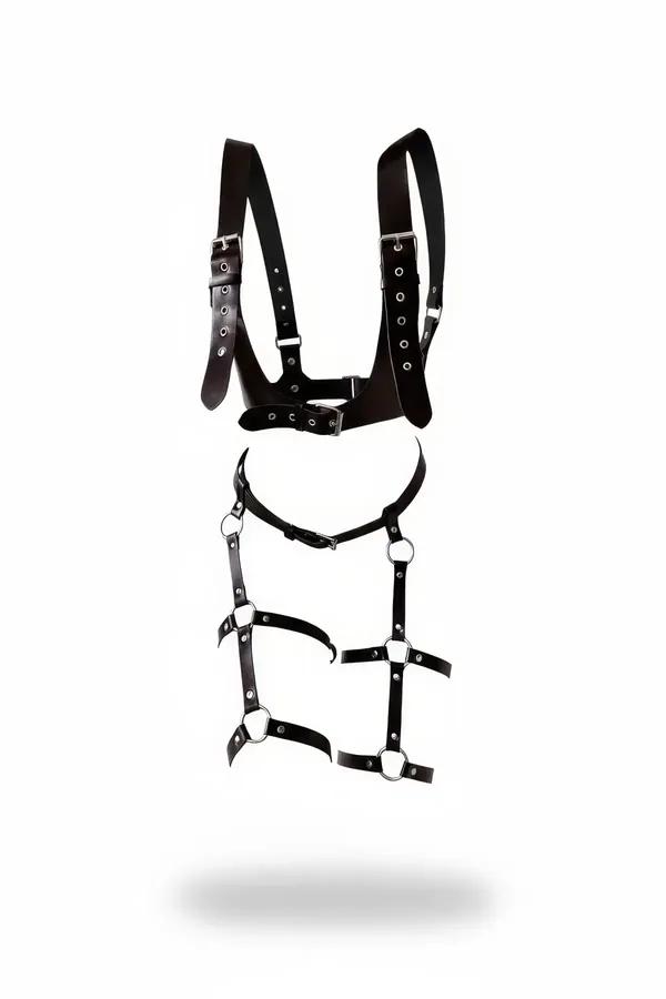 Full Body Harness with Leg Straps and Buckle Detail