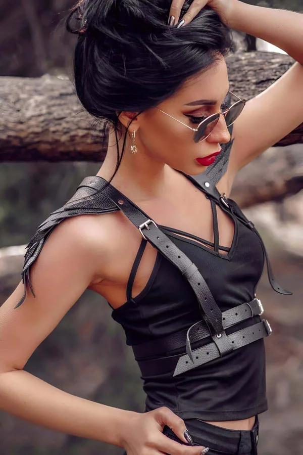 Womens Harness Belt: Adjustable Leather Body Accessory