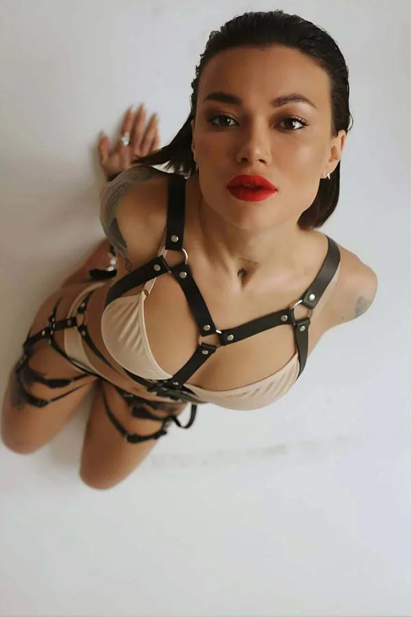 Full Body Harness and Thigh Straps Set with O-Rings