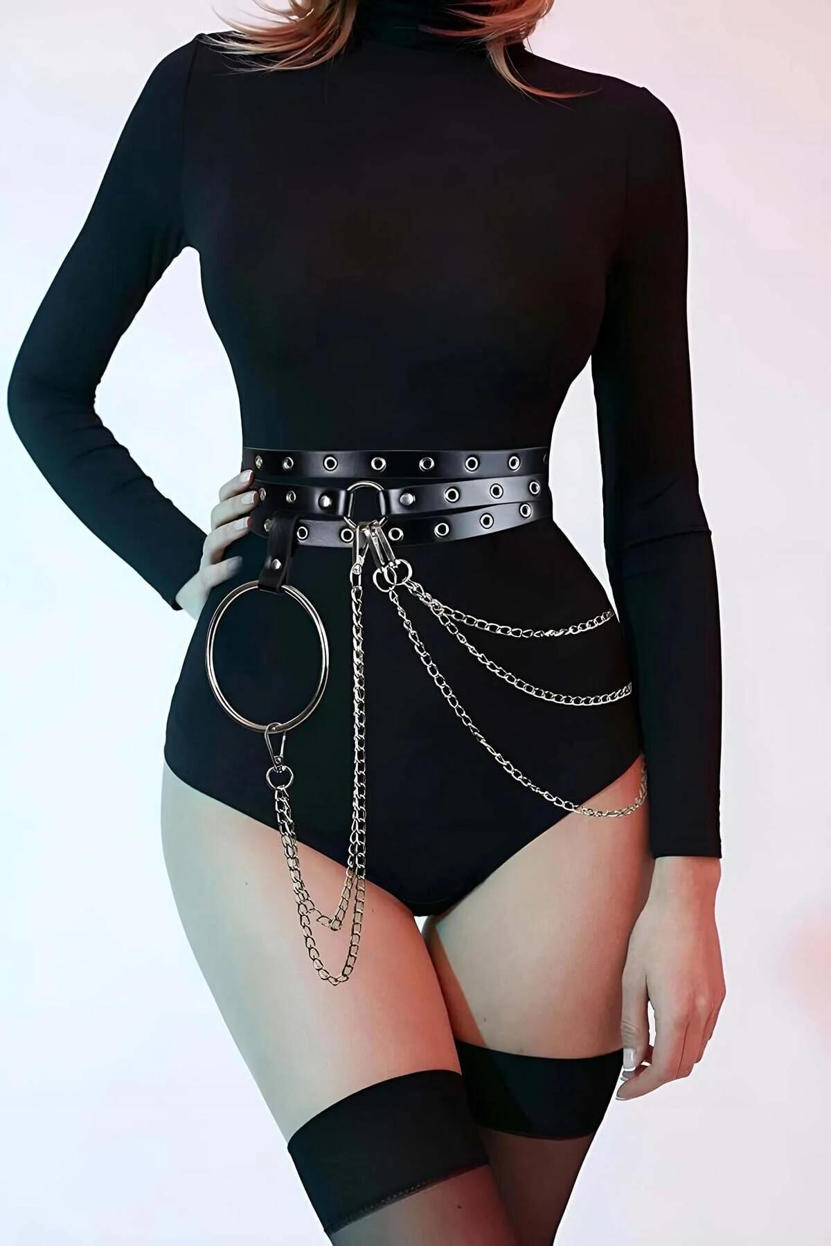 Women's Chain Waist Harness Belt - Adjustable Fashion Accessory