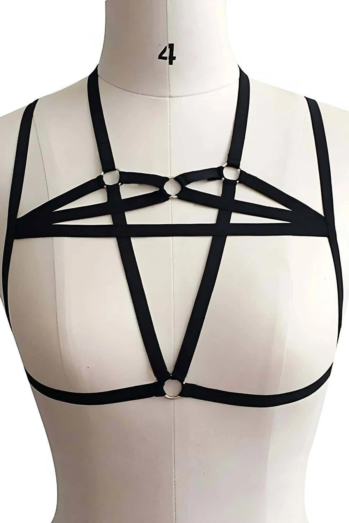 Body Harness Adjustable Strappy Chest Lingerie Accessory