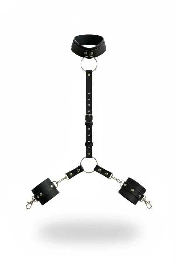 Collar and Wrist Cuffs Body Harness Set