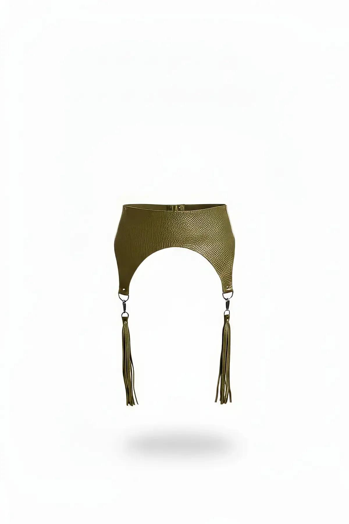 Textured Vegan Leather Waist Harness with Tassels