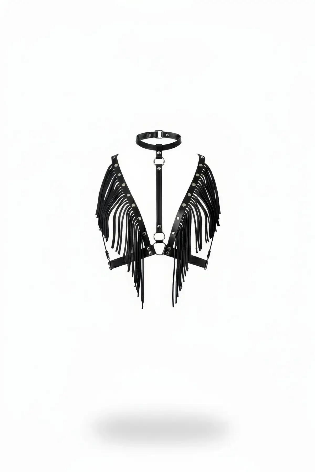 Fringe Chest Harness with O-Ring Choker