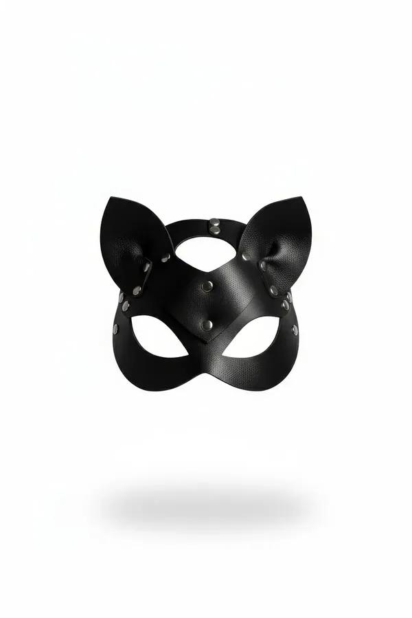 Studded Faux Leather Fox Mask with Adjustable Strap