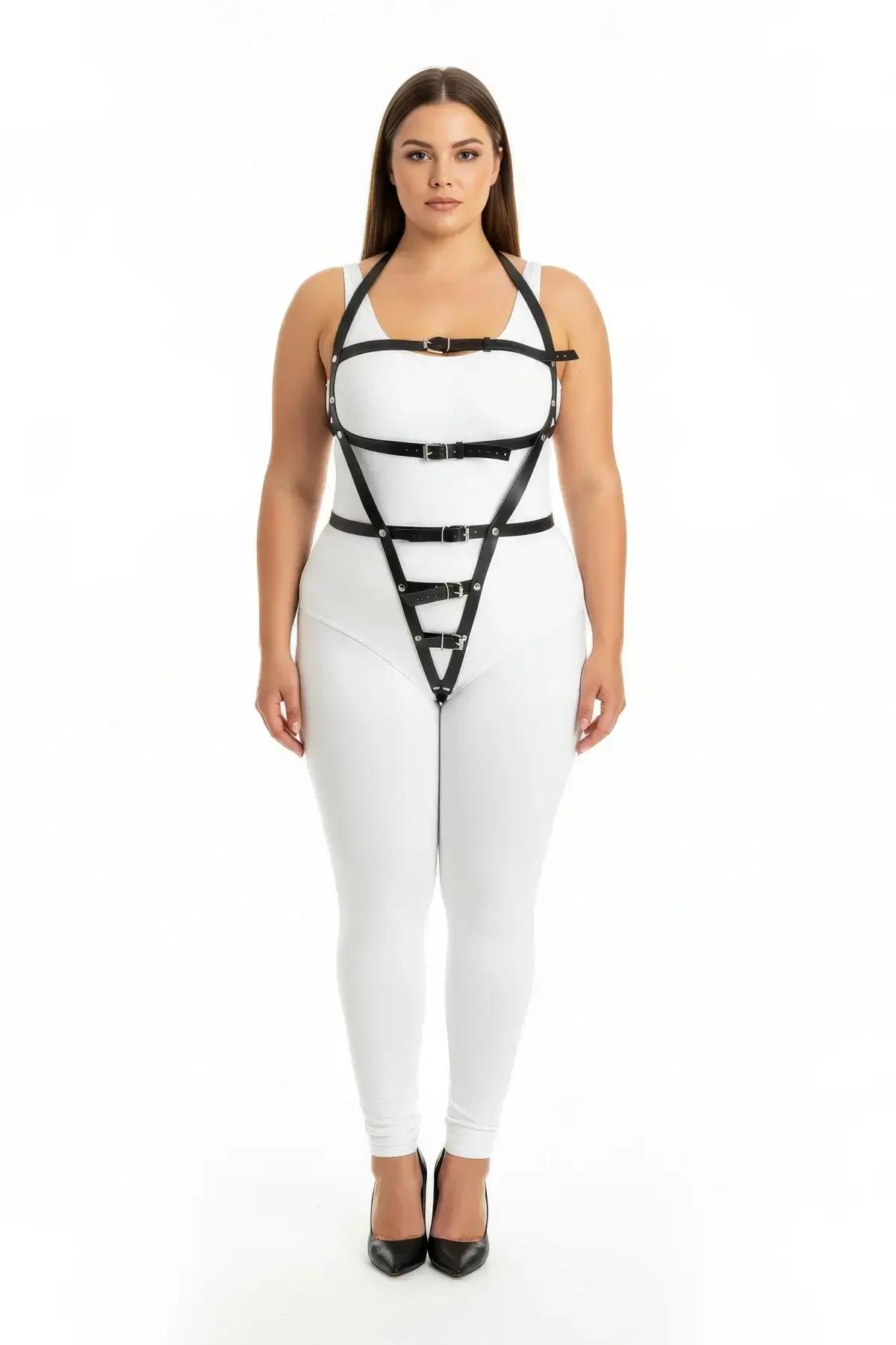 Plus Size Body Harness – Adjustable Black Fashion Accessory