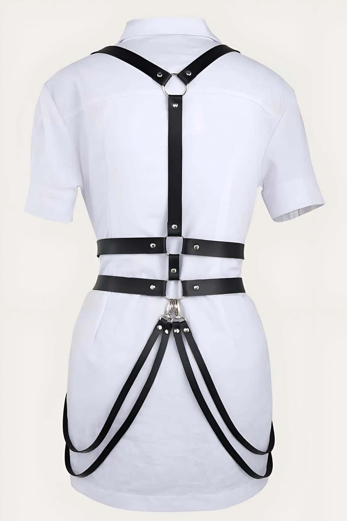Adjustable Leather Body Harness Belt for Women