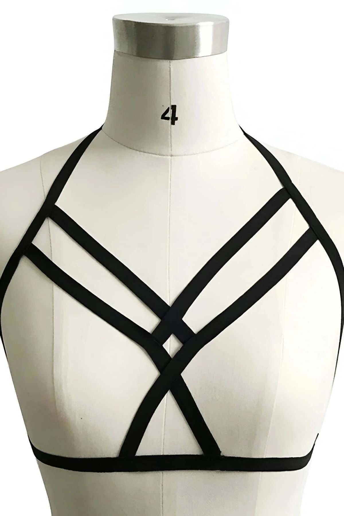 Women's Adjustable Strappy Chest Harness Fashion Accessory