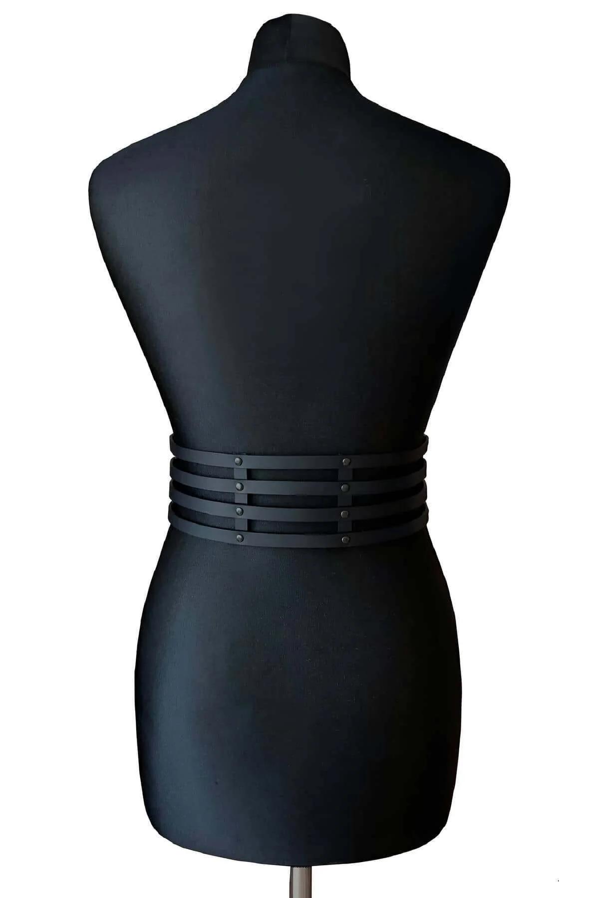 Leather Waist Harness Belt - Adjustable Four-Strap Buckle Design