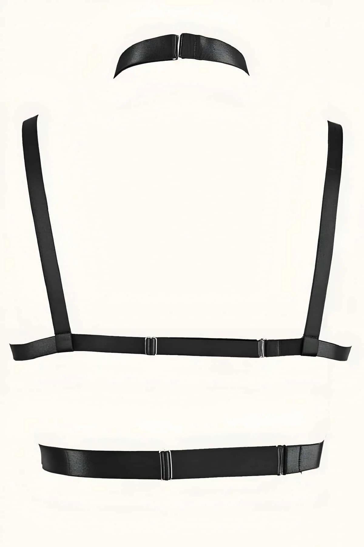 Chain Body Harness with Adjustable Faux Leather and Metal
