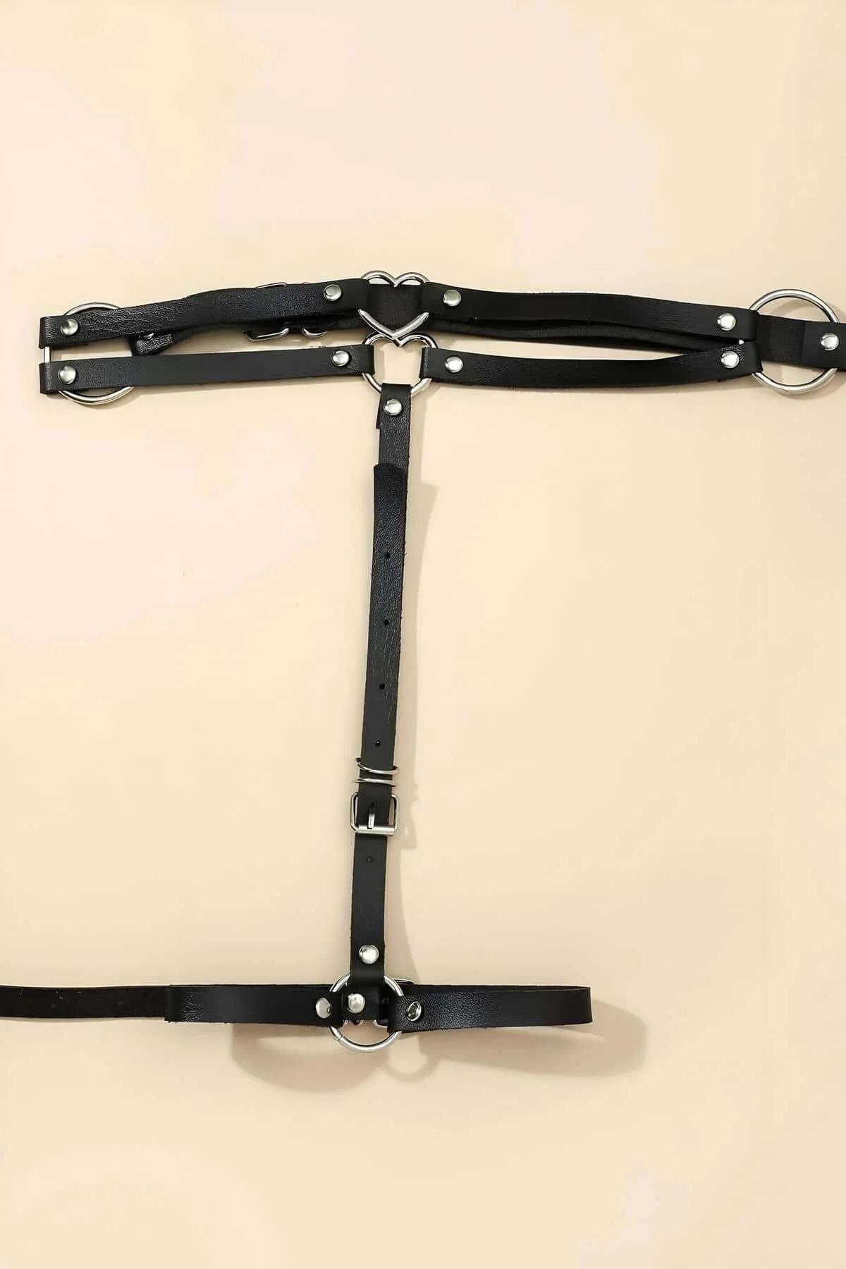 Adjustable Single Leg Garter Harness Belt - Edgy Style