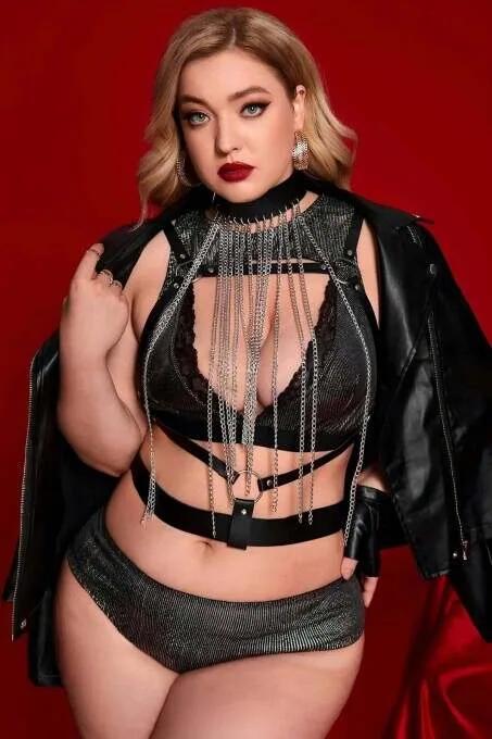 Chain Body Harness with Halter Choker and Adjustable Straps