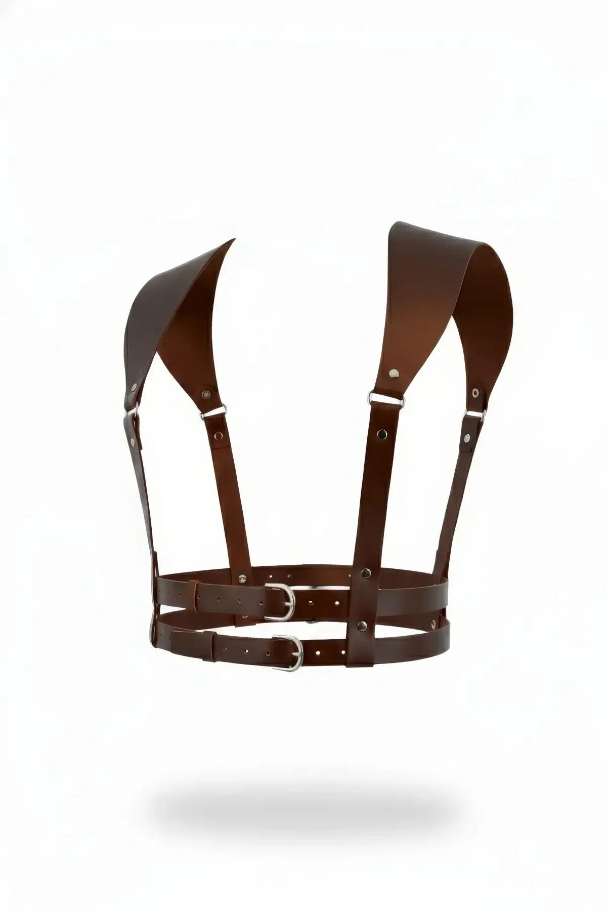 Wide Shoulder Straps Chest Harness with Double Buckle
