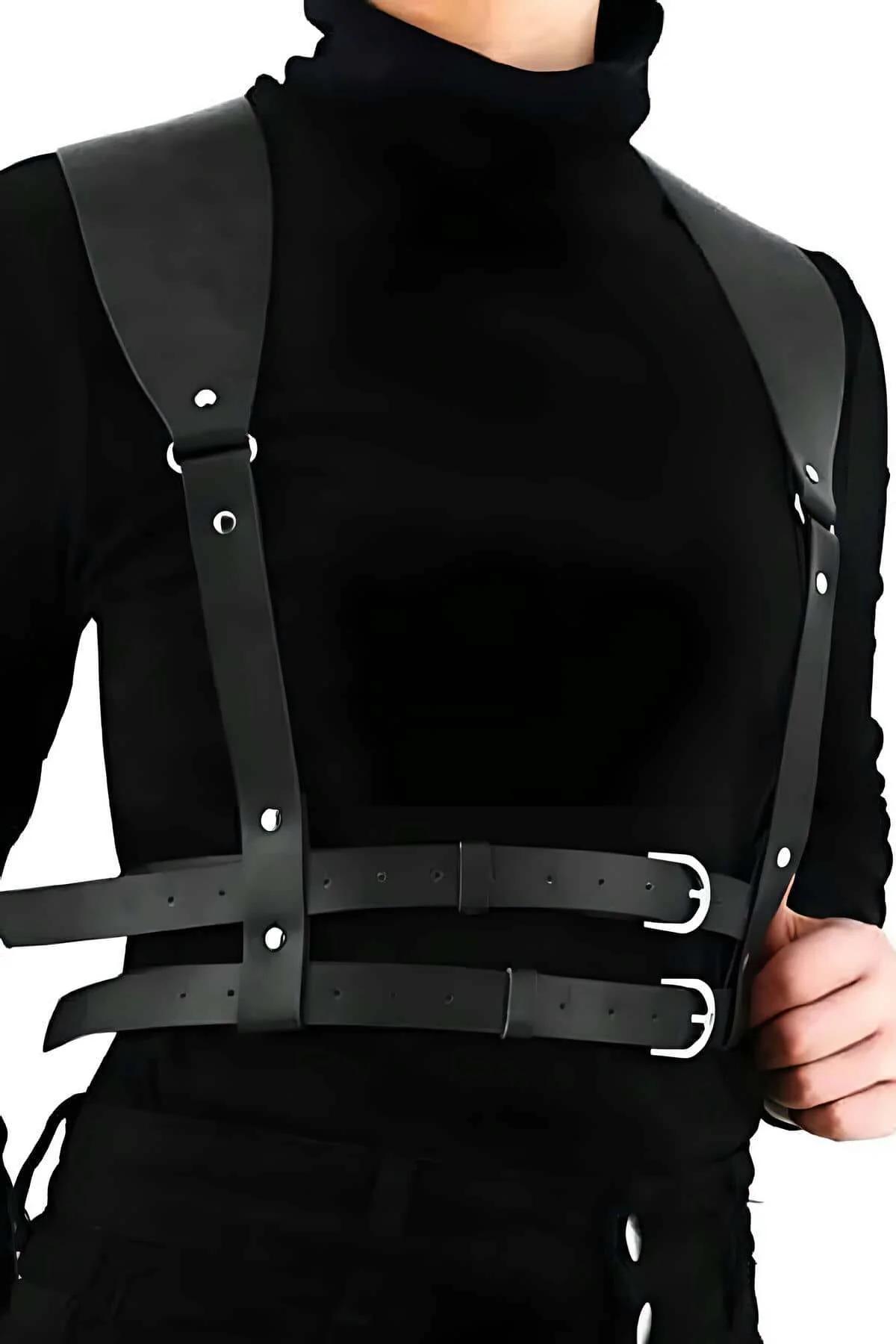 Adjustable Leather Chest Harness for Men's Fashion Style