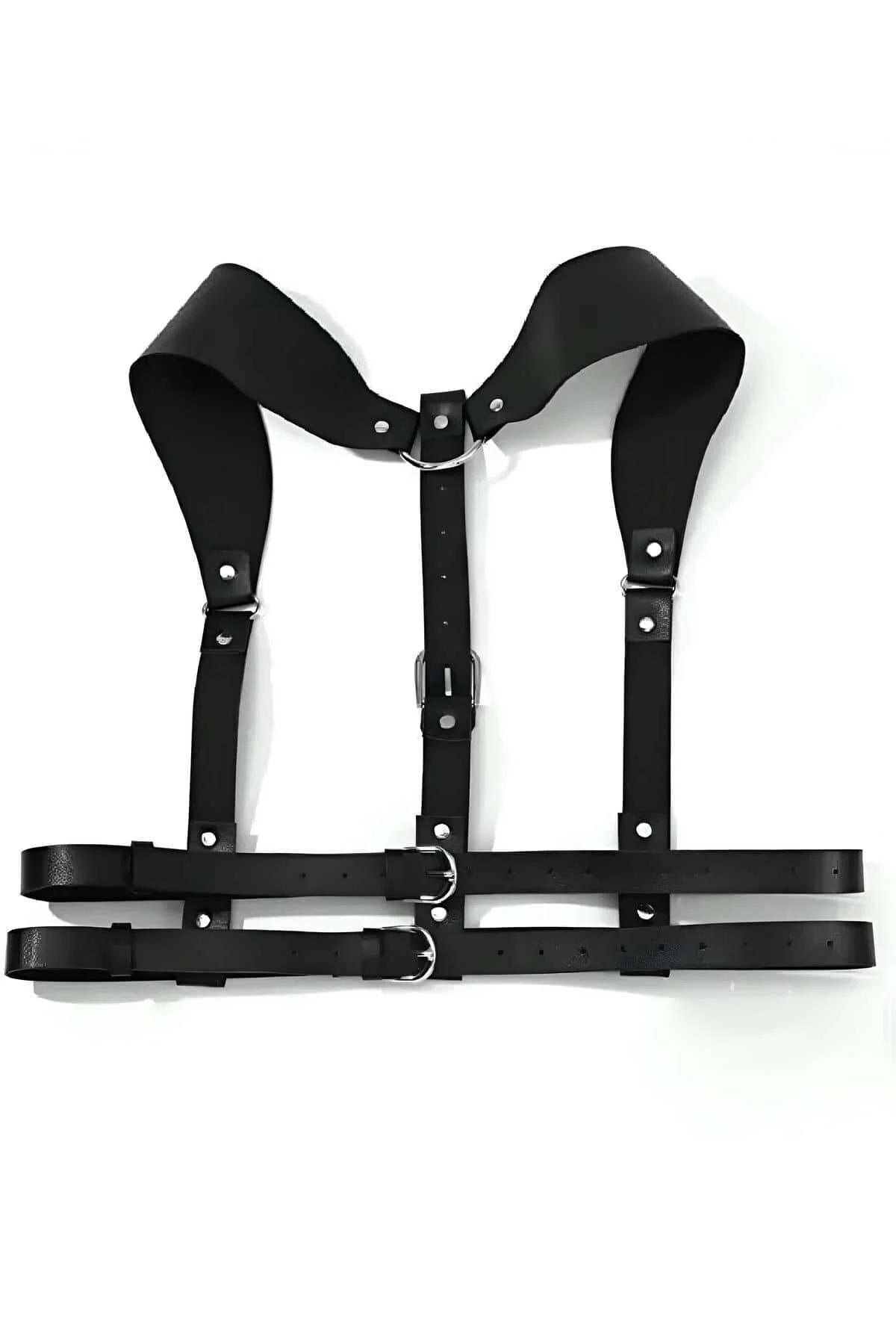 Adjustable Leather Chest Harness for Men's Fashion Style