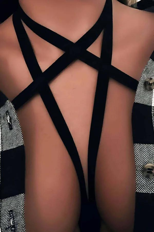 Star Back Adjustable Strappy Body Harness Fashion Accent