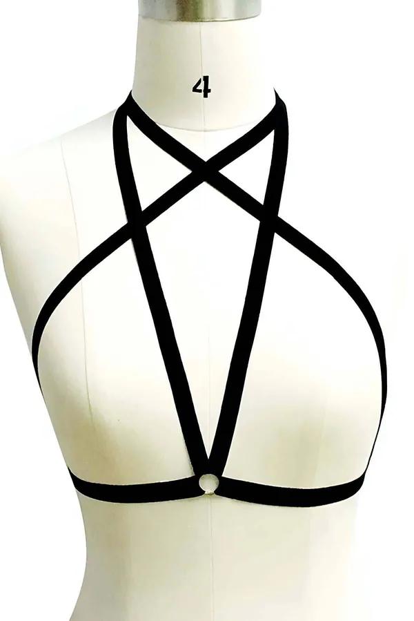 Star Back Adjustable Strappy Body Harness Fashion Accent