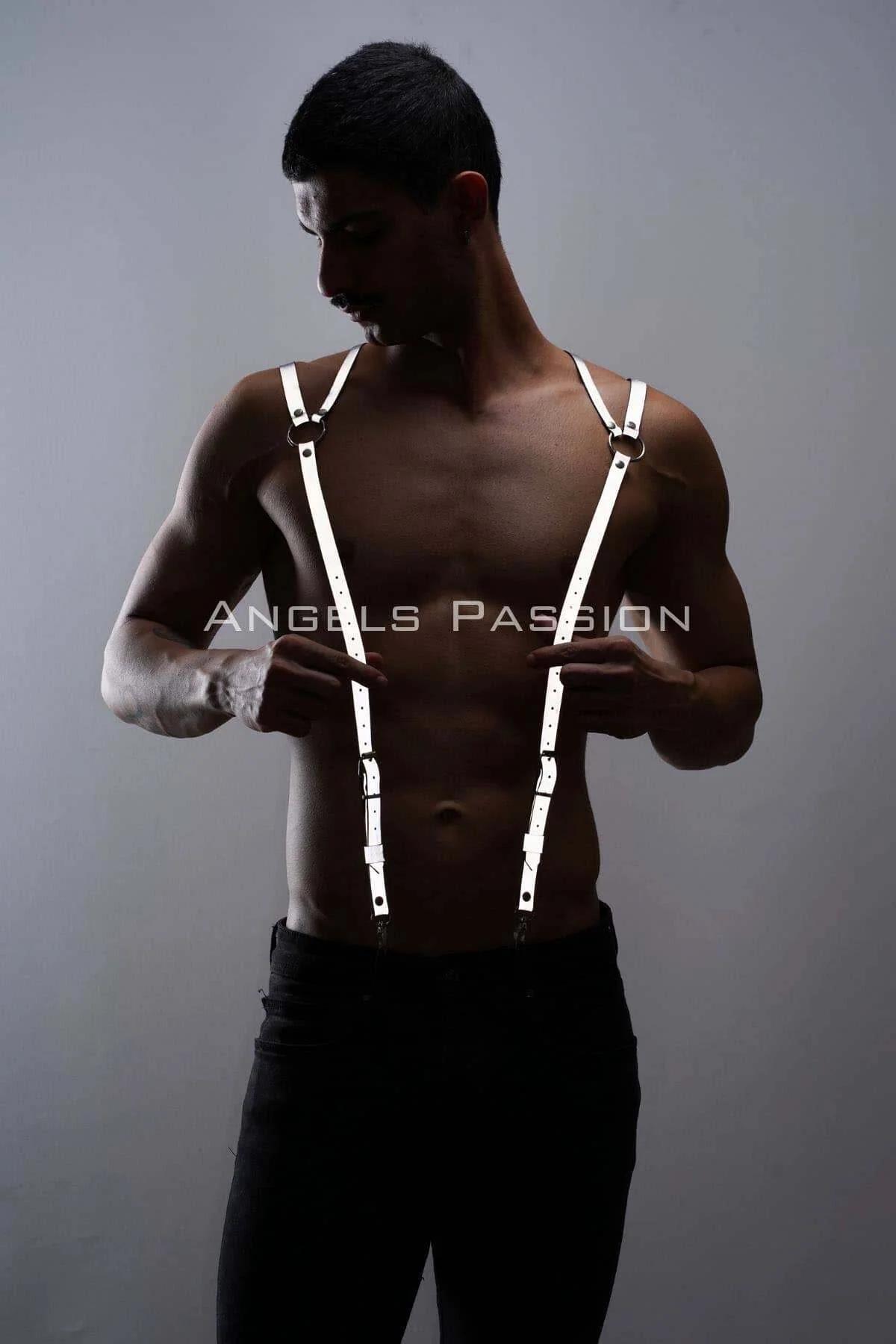 Reflective Men's Shoulder Harness - Adjustable Fashion Accessory