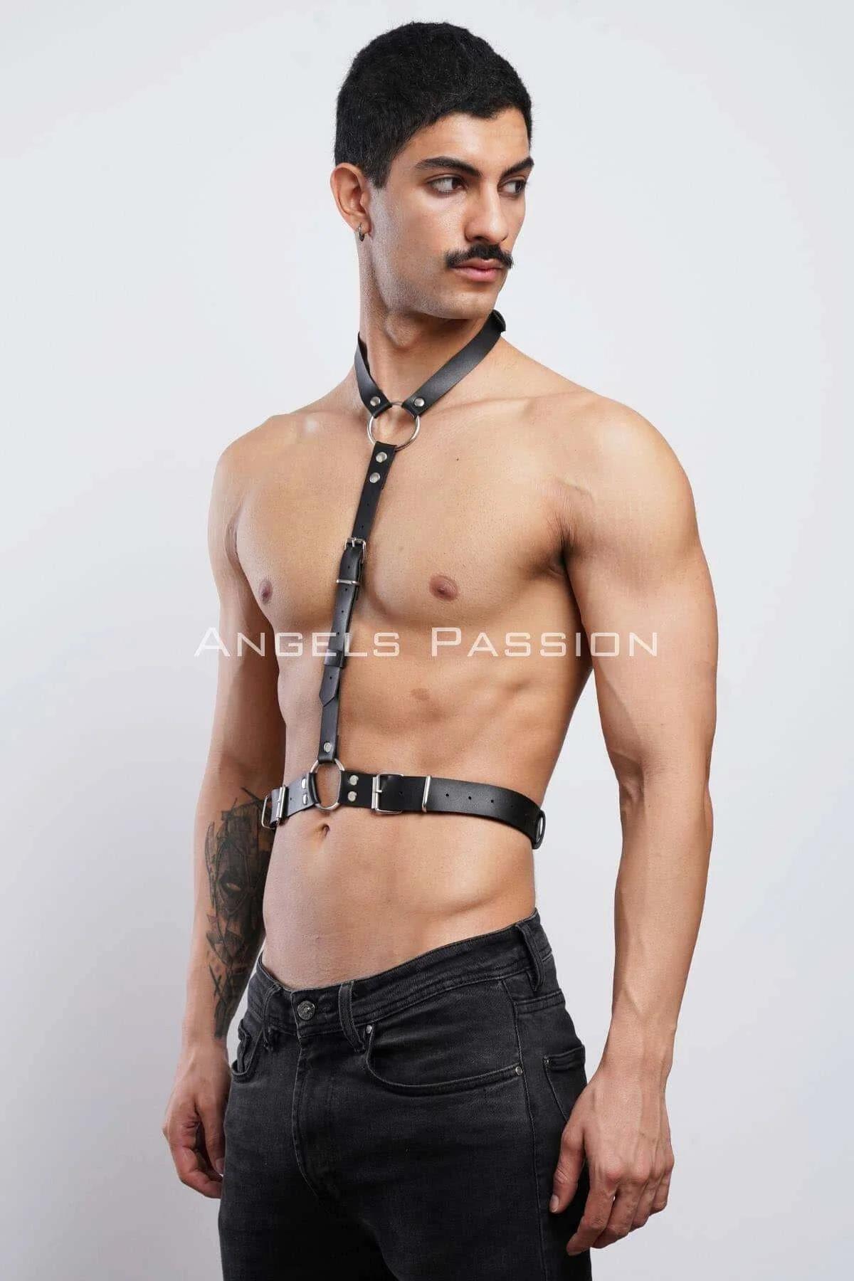 Men's Leather Harness | Halterneck Adjustable Body Strap