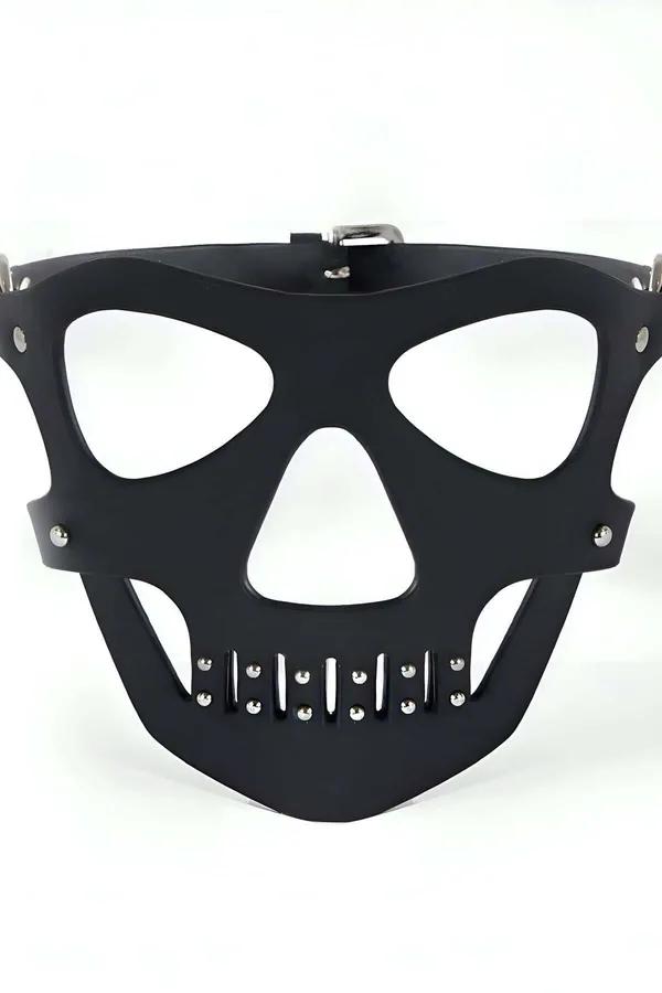 Skull Leather Mask - Adjustable Men's Face Accessory