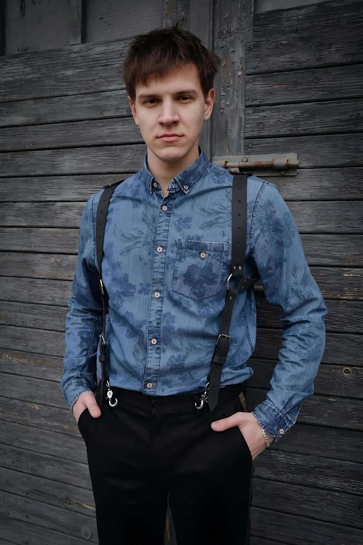 Men's Leather Harness Adjustable Body Strap for Style