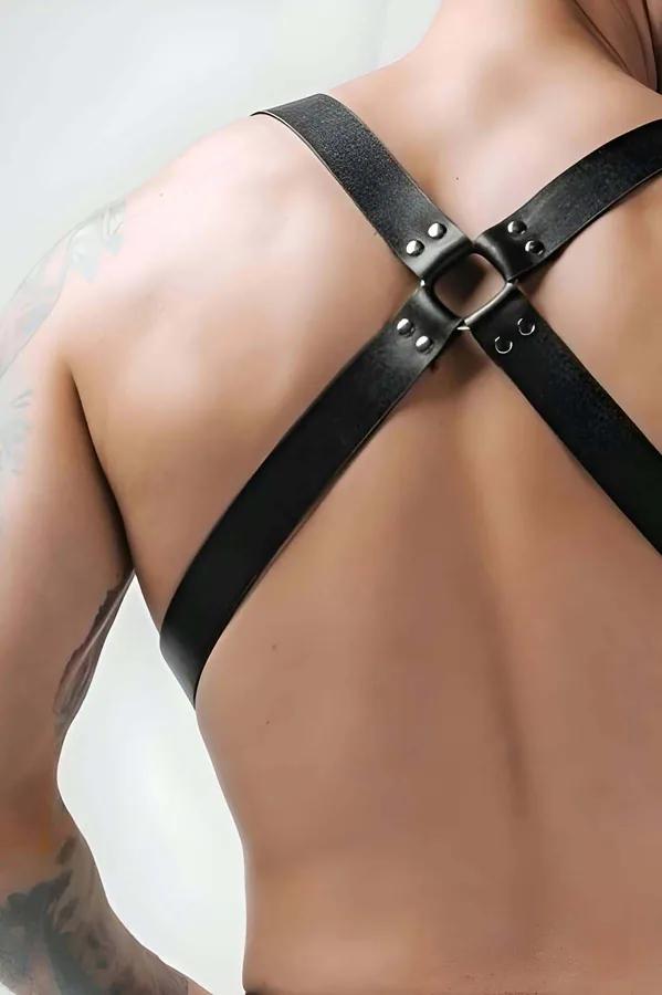 Men's Leather Harness - Adjustable Chest Body Straps