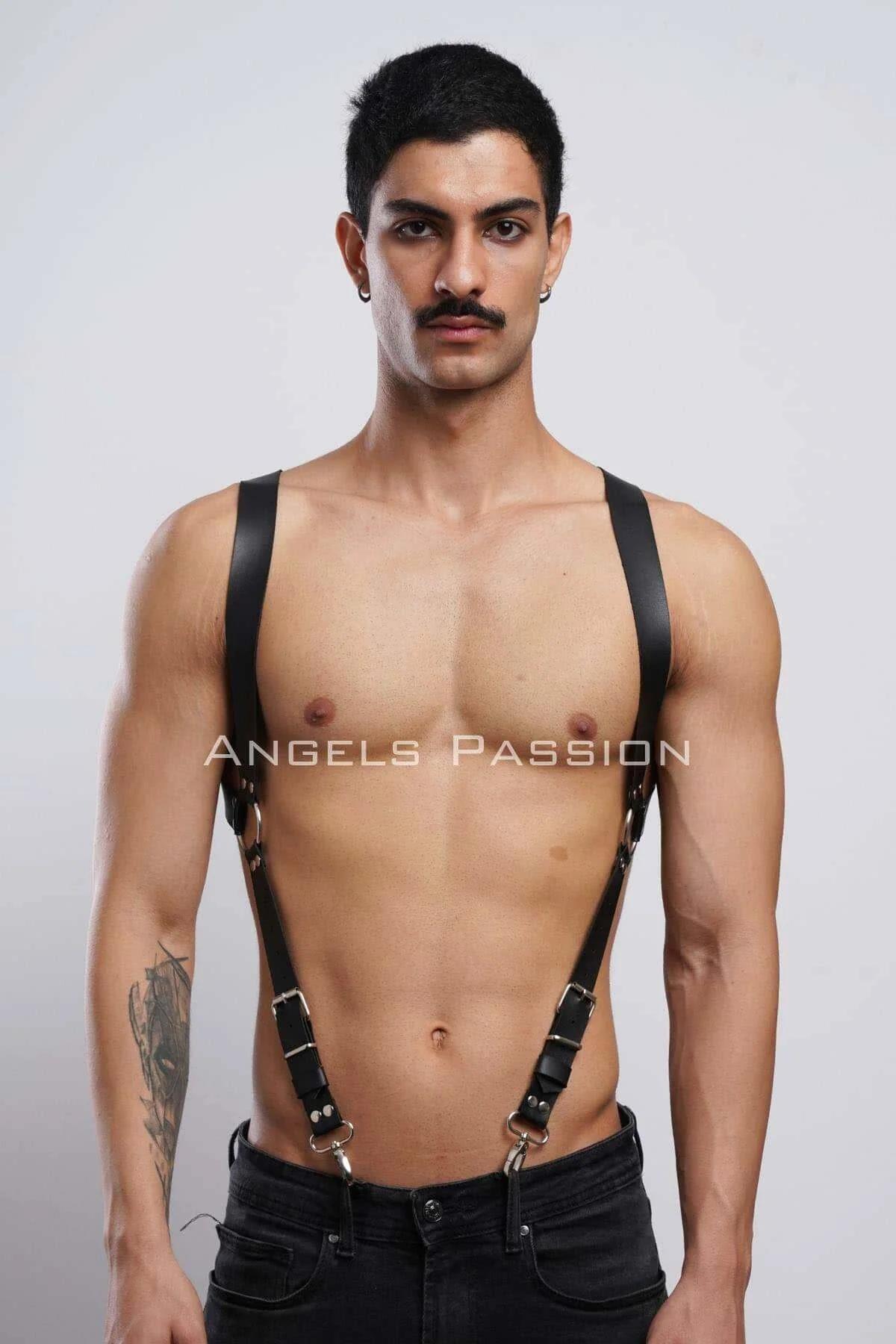 Men's Leather Harness Adjustable Chest Body Strap