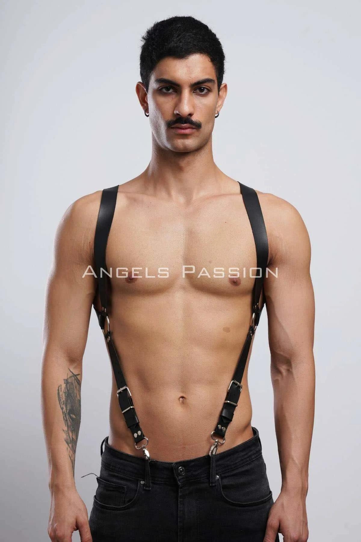 Men's Leather Harness Adjustable Chest Body Strap