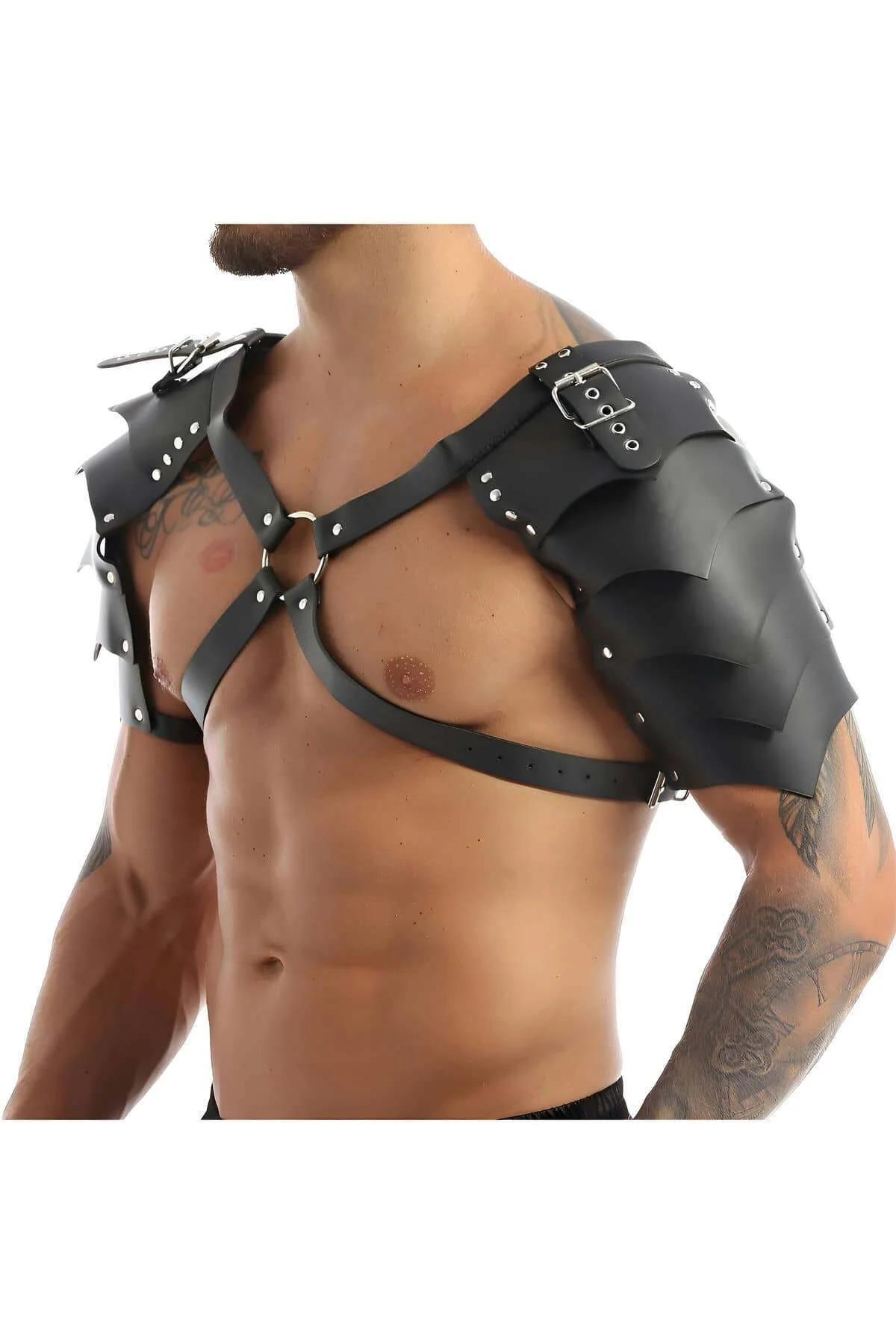 Men's Leather Shoulder Harness – Gladiator Armor Style