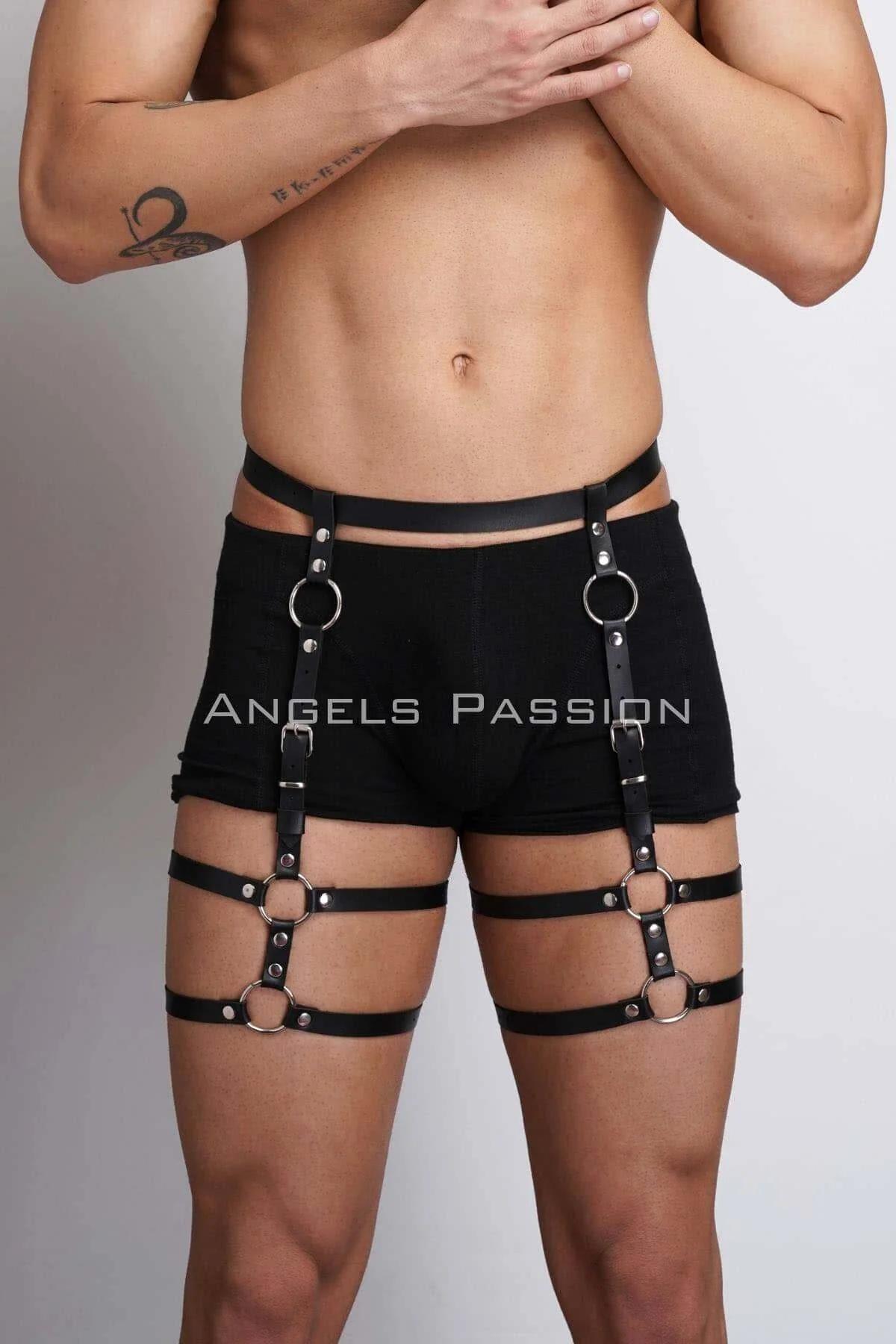 Men's Leg Harness Adjustable Leather Thigh Accessory