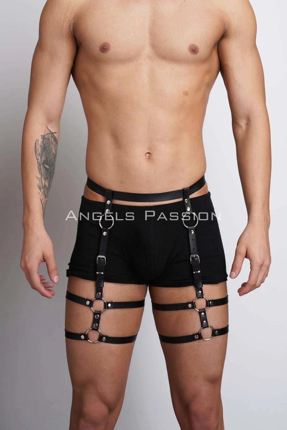 Men's Leg Harness Adjustable Leather Thigh Accessory