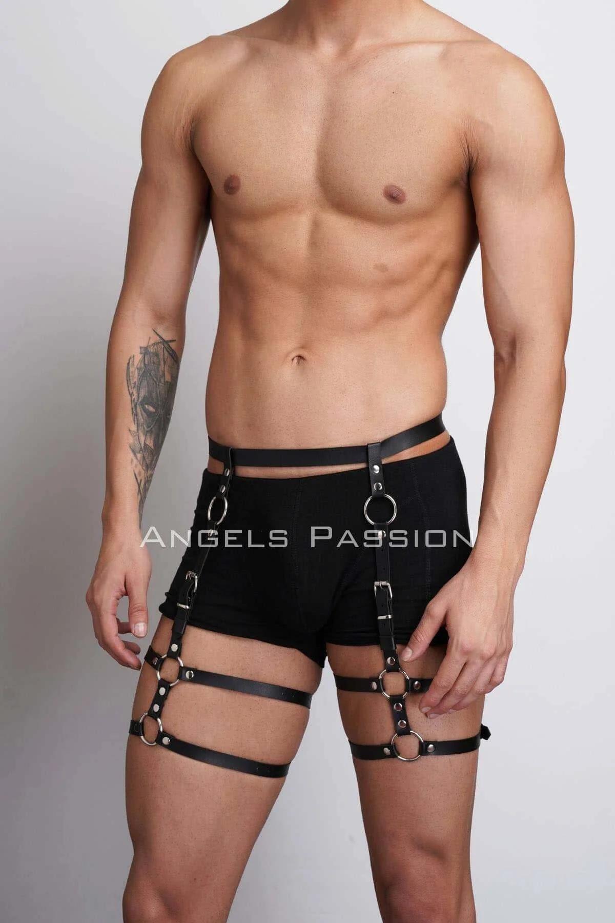 Men's Leg Harness Adjustable Leather Thigh Accessory