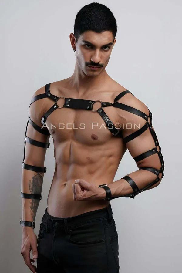 Men's Adjustable Leather Chest Arm Harness