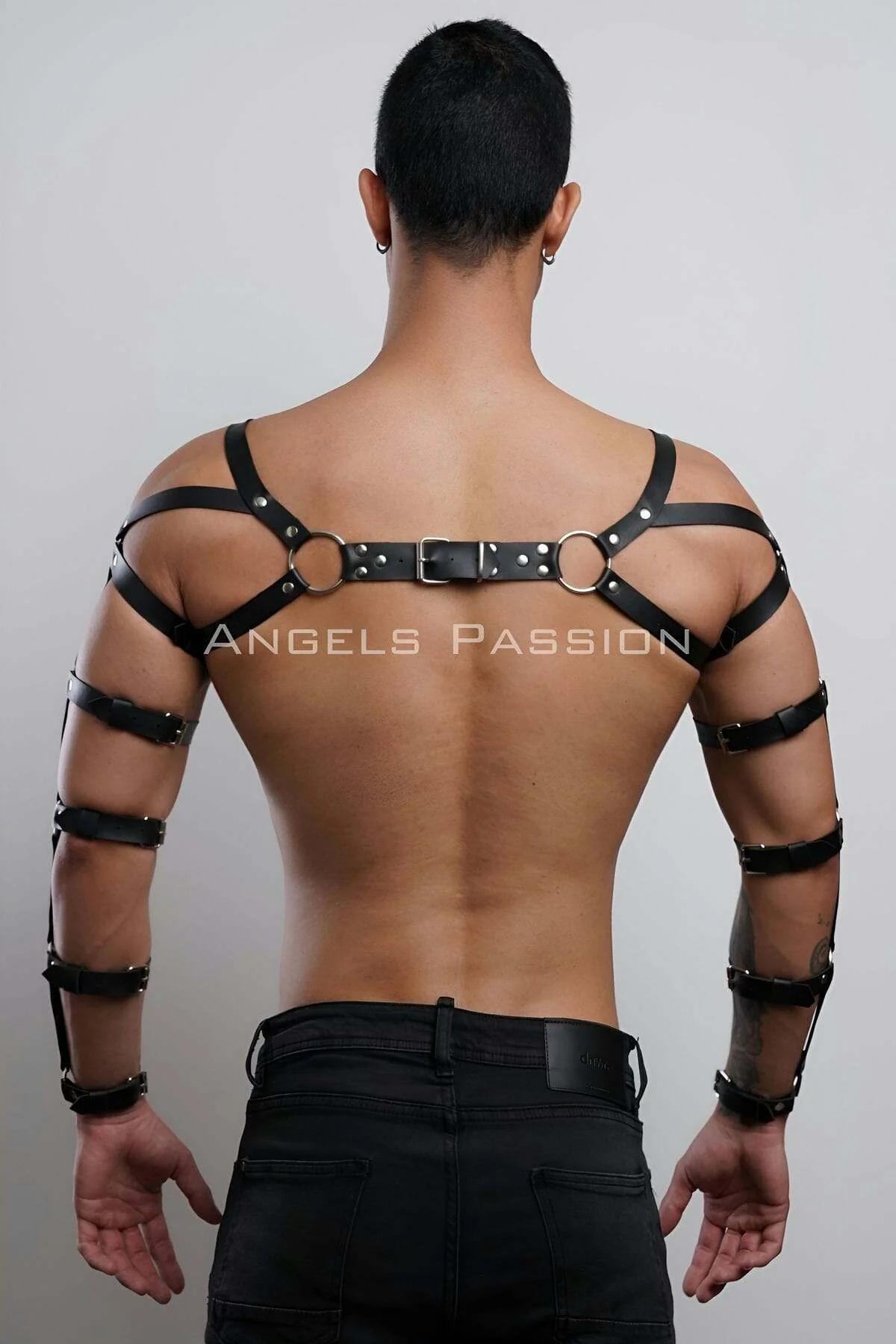 Men's Adjustable Leather Chest Arm Harness