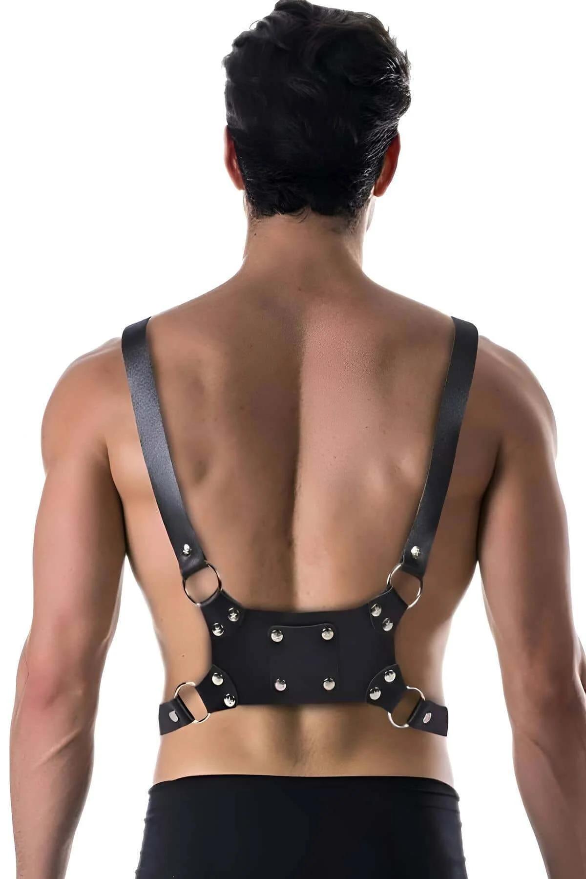 Men's Leather Harness Body Accessory - Adjustable Straps